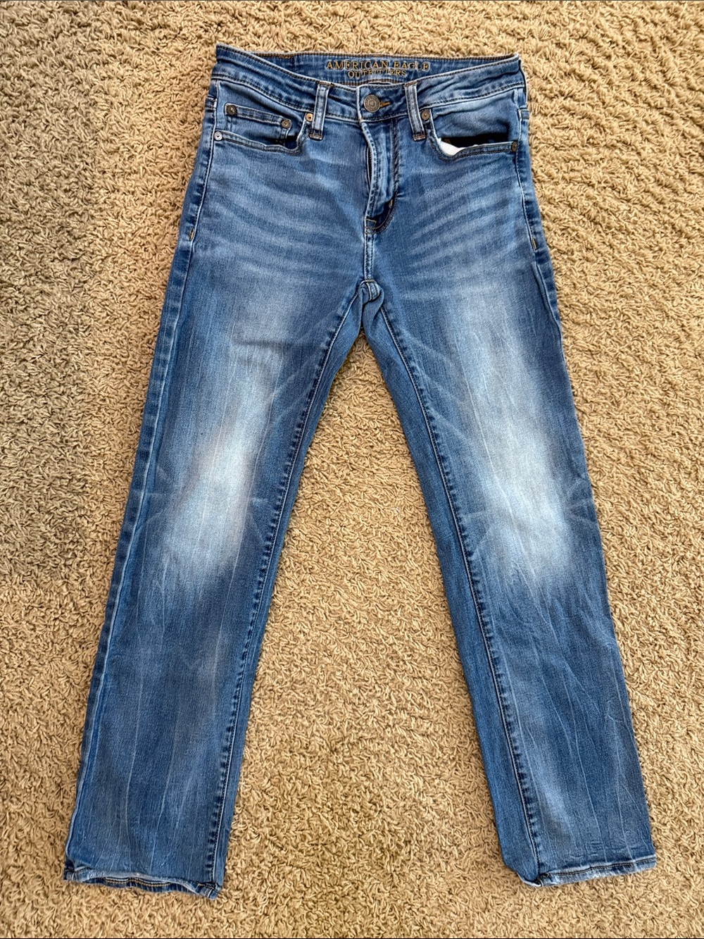 American Eagle Outfitters Men’s Original Straight Faded Blue Jeans